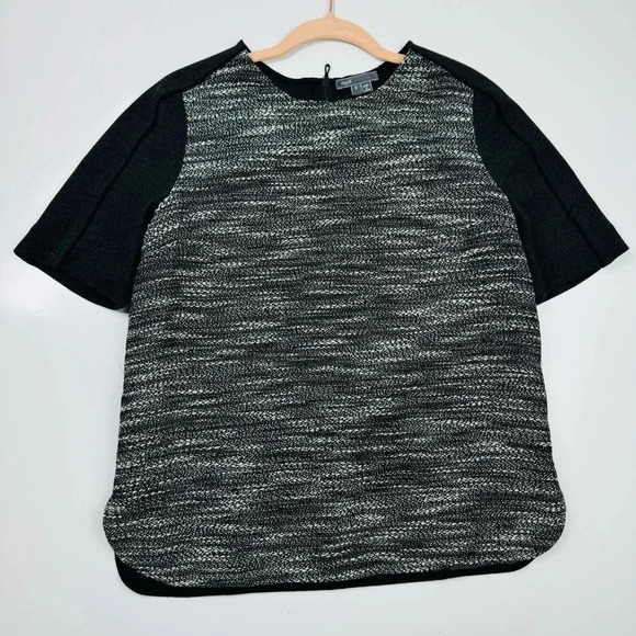 Vince Textured Tweed‎ Wool Boxy Zip Top Size Small - Picture 1 of 10